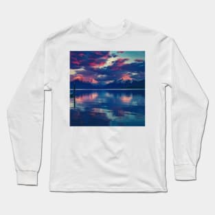 Mountain Ranges Along The Sea Long Sleeve T-Shirt